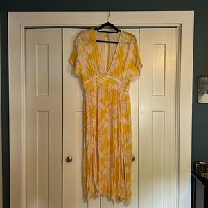 Yellow floral beach cover up